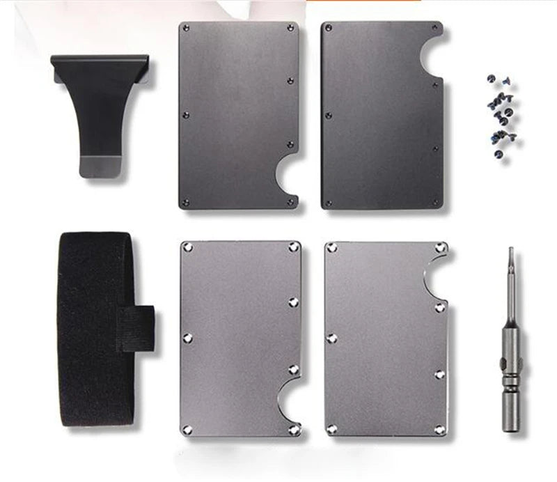2025 Custom Metal Wallet Credit Card Holder, Aluminum Money Clip Wallet With RFID Blocking (Black)