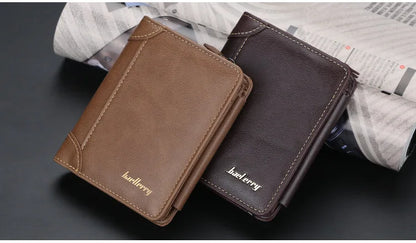 New PU Leather Men Wallets High Quality Zipper Short Desigh Card Holder Male Purse Vintage Coin Holder Men Wallets
