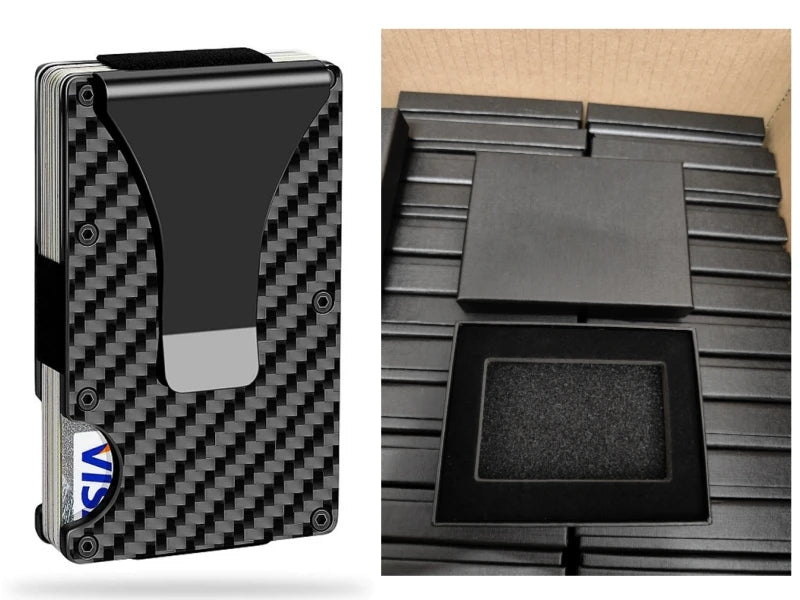 2025 Custom Metal Wallet Credit Card Holder, Aluminum Money Clip Wallet With RFID Blocking (Black)