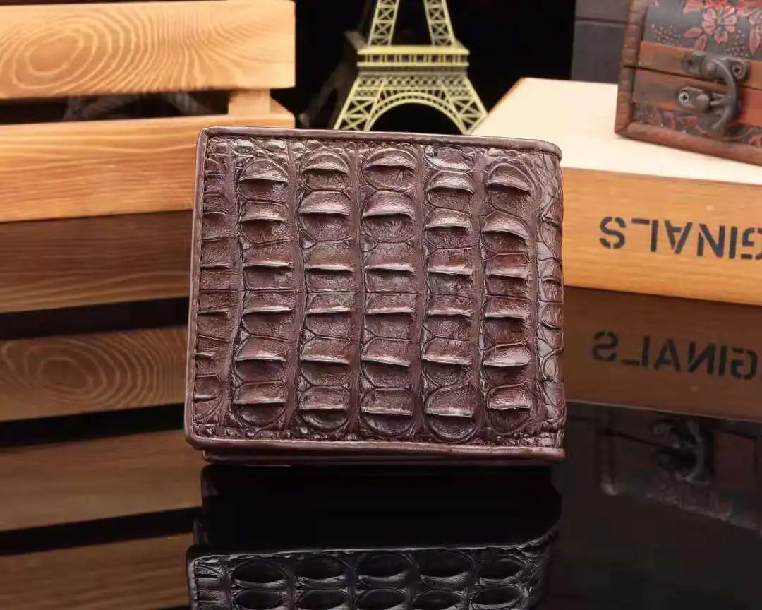 New Designer Luxury Men's Genuine Crocodile Leather Wallets RFID Blocking Card Holders Open Closure Type Short Length Alligator