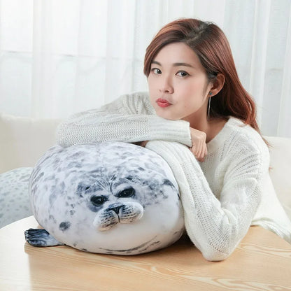 Chubby 3D Seal Pillow Plush Stuffed Animal Sleeping Throw Gift For Kids
