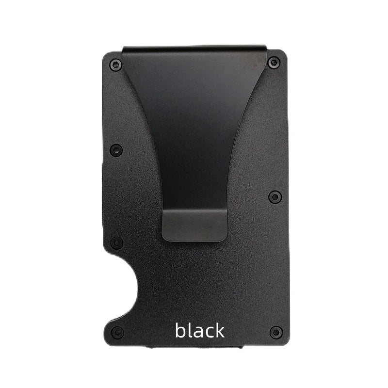 2025 Custom Metal Wallet Credit Card Holder, Aluminum Money Clip Wallet With RFID Blocking (Black)