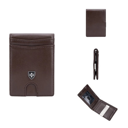 Wallet for Men Slim PU Leather Mens Wallet RFID Blocking Credit Card Holder with Money Clip