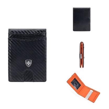Wallet for Men Slim PU Leather Mens Wallet RFID Blocking Credit Card Holder with Money Clip