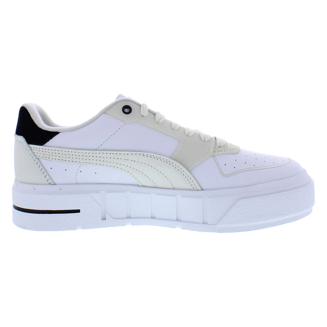 For Cali Court Pure Luxe Womens Shoes White Leather Lace-Up Round Toe Low Heel Casual Walking Style Authentic All Seasons