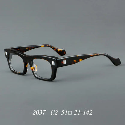 2037 Thick Square Acetate Glasses Frame Popular Casual Rivet Presbyopia Eyeglasses Men Women Retro Prescription Spectacle