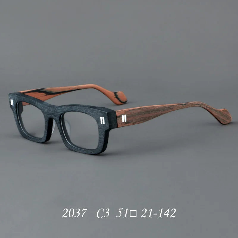 2037 Thick Square Acetate Glasses Frame Popular Casual Rivet Presbyopia Eyeglasses Men Women Retro Prescription Spectacle