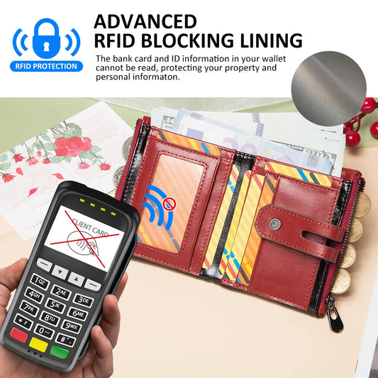 HUMERPAUL Custom Fashion Men Women Wallet Short Multi-card Holder Clutch Money Bag Anti-theft Chain Coin Purse for Biker