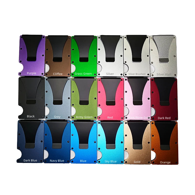 2025 Custom Metal Wallet Credit Card Holder, Aluminum Money Clip Wallet With RFID Blocking (Black)