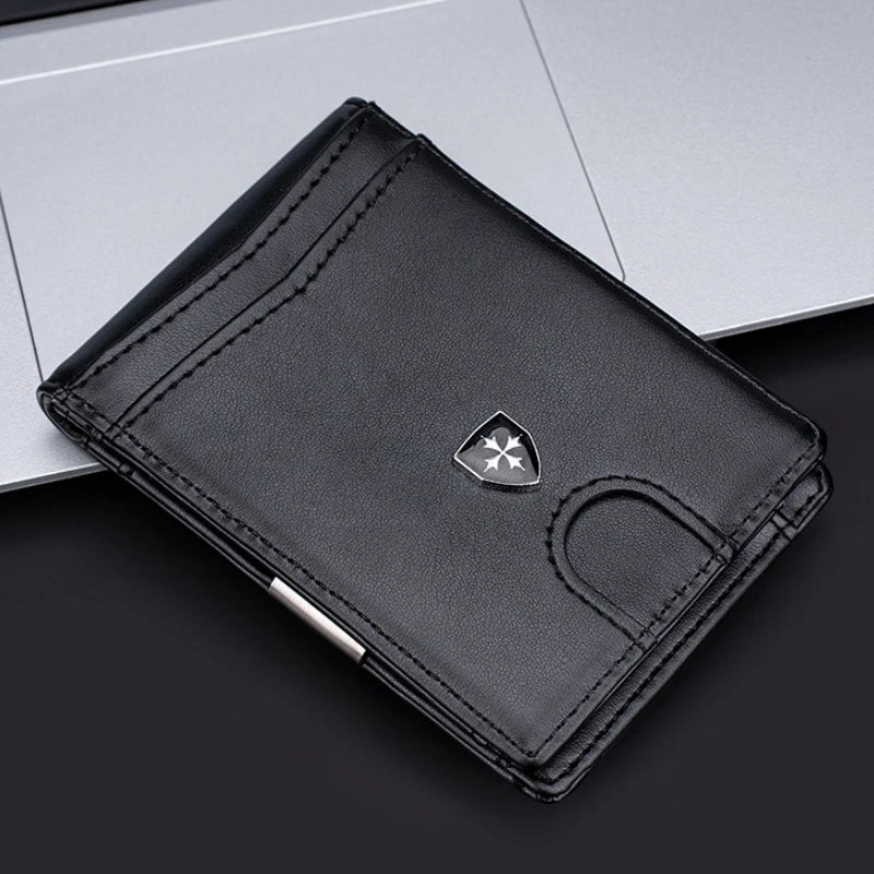 Wallet for Men Slim PU Leather Mens Wallet RFID Blocking Credit Card Holder with Money Clip