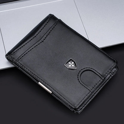 Wallet for Men Slim PU Leather Mens Wallet RFID Blocking Credit Card Holder with Money Clip