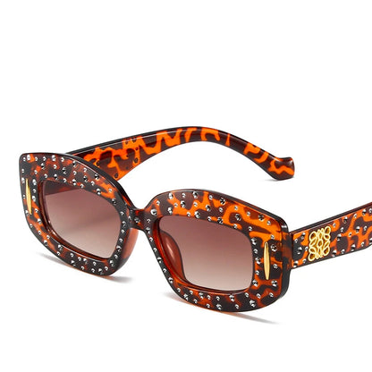 New Square Shining Starry Fashion Hip Hop Sun Glasses  Women Personalized Trend Diamond Sunglasses 2025