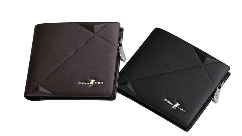 Hot Selling Factory Men's Genuine Leather Short Bifold Wallet Vintage Open Convenient Business Casual Fashion Travel Gift OEM