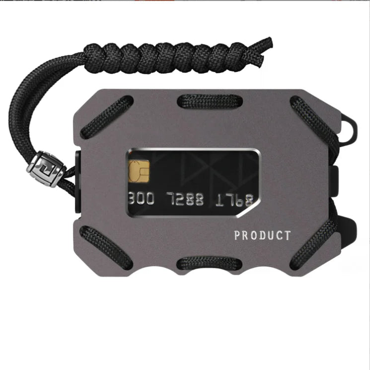 Aluminum Wallet With Elasticity Back Pouch ID Credit Card Holder RFID Mini Slim Wallet Automatic Pop up Bank Card Case