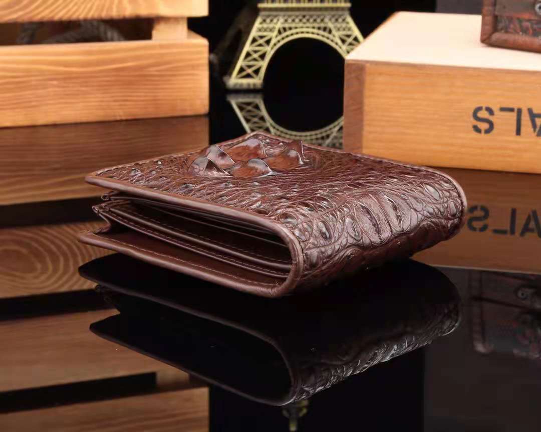 New Designer Luxury Men's Genuine Crocodile Leather Wallets RFID Blocking Card Holders Open Closure Type Short Length Alligator