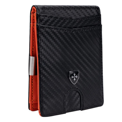 Wallet for Men Slim PU Leather Mens Wallet RFID Blocking Credit Card Holder with Money Clip