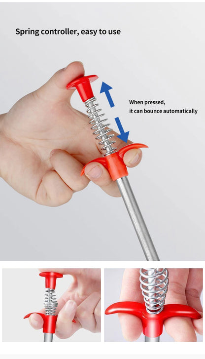 60cm Drain Snake Pipe Dredger Sink Clog Remover For Kitchen Household Use