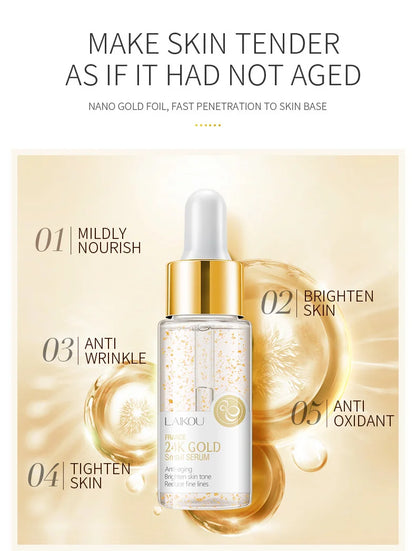 LAIKOU 7 Bottles 24K Gold Snail Sakura Hyluronic Acid Vitamin C Nicotinamida Rose Blueberry Serum Japan Essential Face Essences