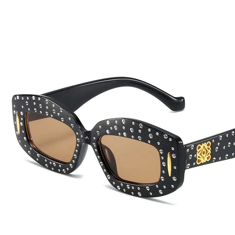 New Square Shining Starry Fashion Hip Hop Sun Glasses  Women Personalized Trend Diamond Sunglasses 2025