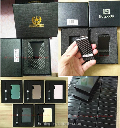 2025 Custom Metal Wallet Credit Card Holder, Aluminum Money Clip Wallet With RFID Blocking (Black)