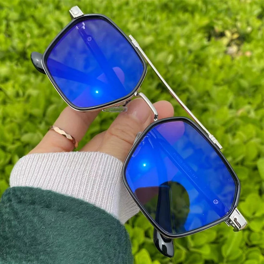 Anti Uv400 Outdoor Computer TR90 Spring Hinge Irregular Oversize Antireflet Lunettes Women Photochromic Blue Light Glasses Solid
