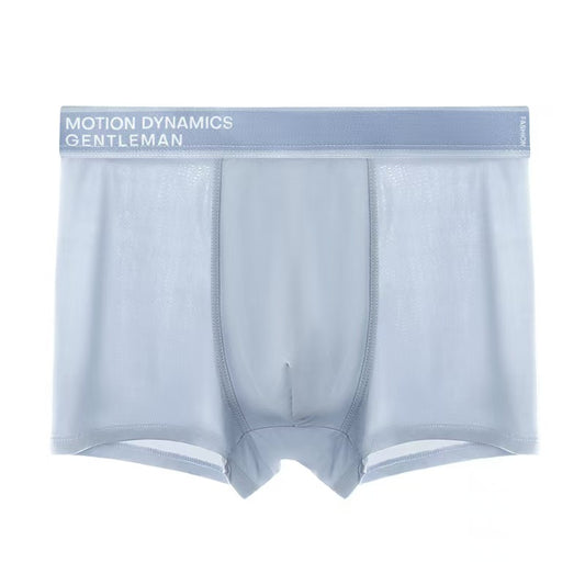 Men’s Sky Blue Ice Silk Boxer Shorts – Breathable, Antibacterial, All Seasons