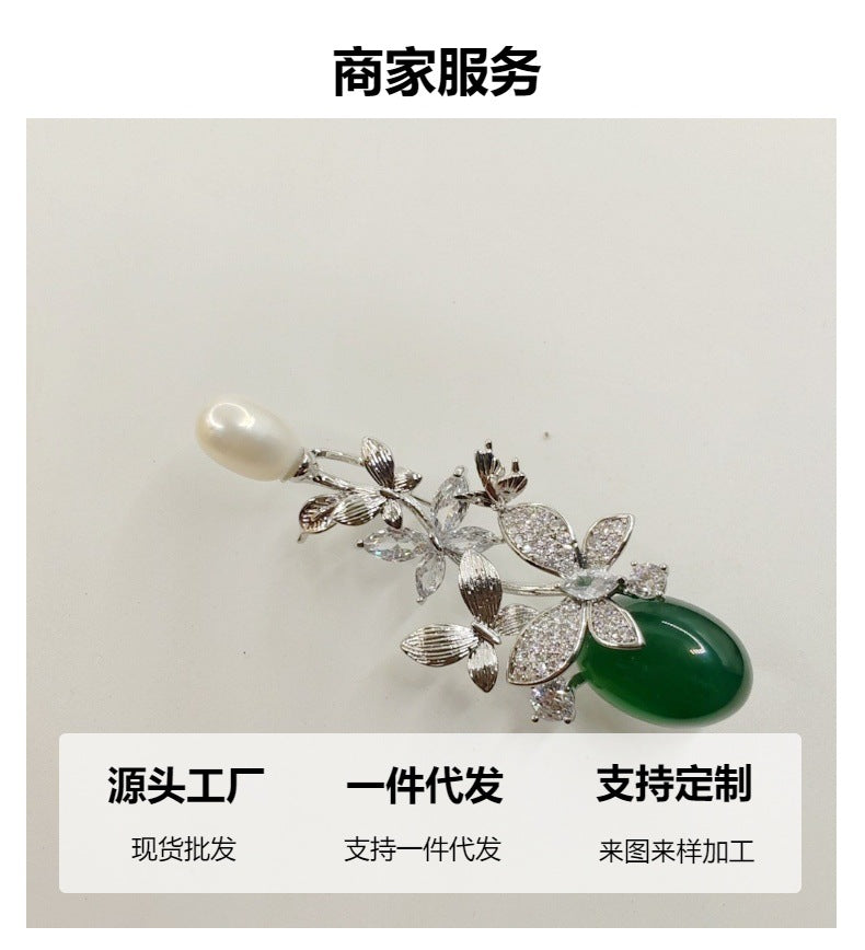 New Flower Brooch High Sense Niche Inlaid Zircon Corsage Women's Clothing Accessories All-match Clothing Accessories in stock