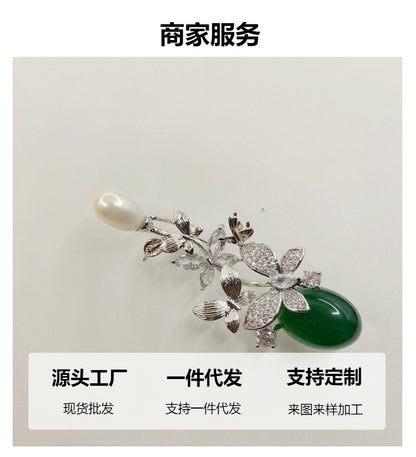 New Flower Brooch High Sense Niche Inlaid Zircon Corsage Women's Clothing Accessories All-match Clothing Accessories in stock