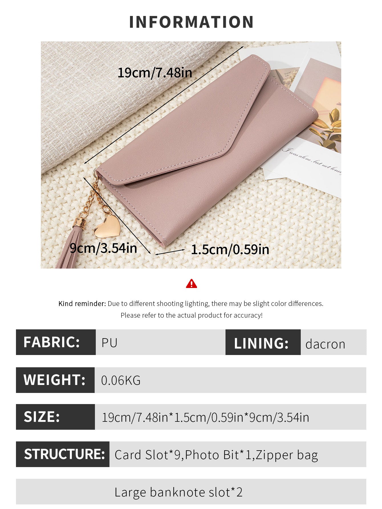 Korean Style Simple Three-fold Women's Long Wallet Fashionable Tassel Pendant Clutch Small Group Portable Multi-functional Coin Purse