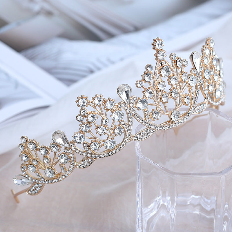 Super Fairy New Princess Sweet Bridal Crown Red Tiara Crystal Toast Clothing Hair Accessories 18Th Birthday Gift