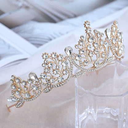 Super Fairy New Princess Sweet Bridal Crown Red Tiara Crystal Toast Clothing Hair Accessories 18Th Birthday Gift