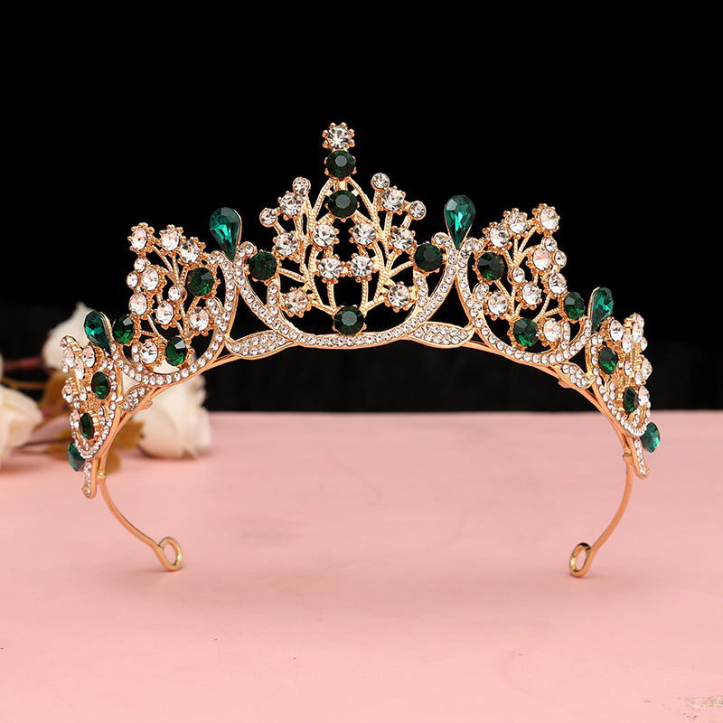 Super Fairy New Princess Sweet Bridal Crown Red Tiara Crystal Toast Clothing Hair Accessories 18Th Birthday Gift