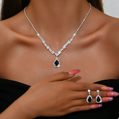 Factory Direct Approval Fashion Wedding Wedding Photography Accessories Earrings Necklace Bracelet Set Combination Multiple Choice