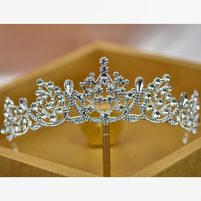 Bridal Crown Tiara Rhinestone Crown Wedding Dress Diamond Costume Eighteenth Birthday Coming-Of-Age Ceremony Birthday Princess Hair Accessory