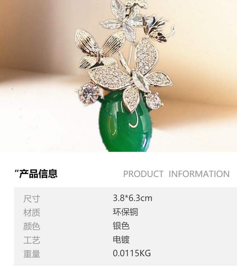 New Flower Brooch High Sense Niche Inlaid Zircon Corsage Women's Clothing Accessories All-match Clothing Accessories in stock