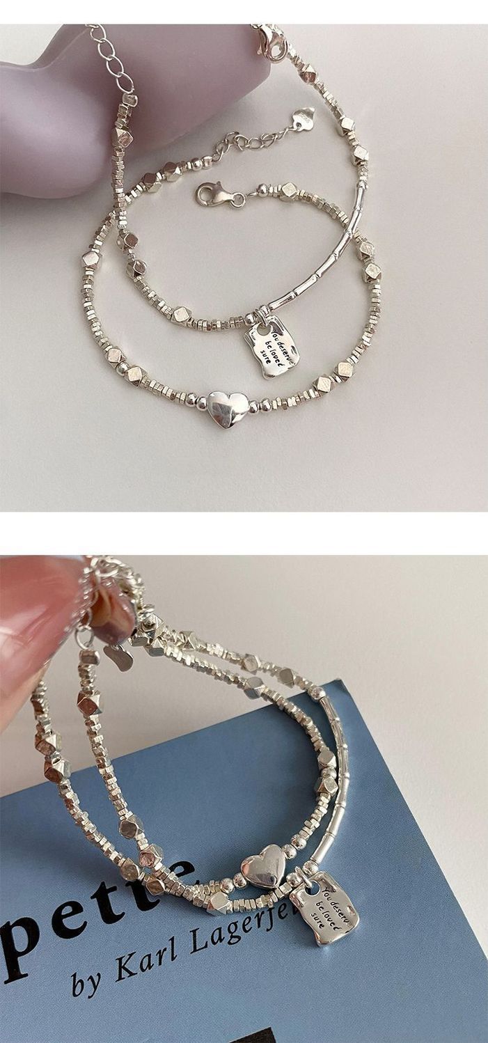 Niche Design Love Square Brand Sterling Silver Bracelet 2025 New Summer Girl Cold Wind Couple Girlfriend Gift