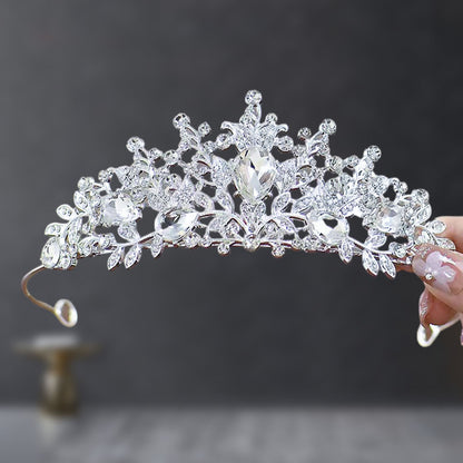 Bridal Crown Tiara Rhinestone Crown Wedding Dress Diamond Costume Eighteenth Birthday Coming-Of-Age Ceremony Birthday Princess Hair Accessory