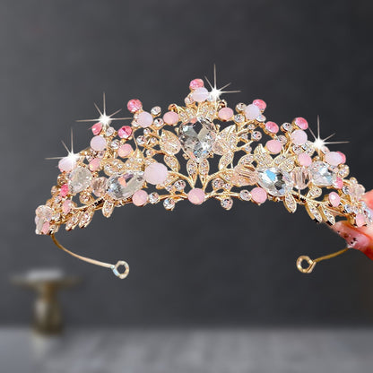 Bridal Crown Tiara Rhinestone Crown Wedding Dress Diamond Costume Eighteenth Birthday Coming-Of-Age Ceremony Birthday Princess Hair Accessory