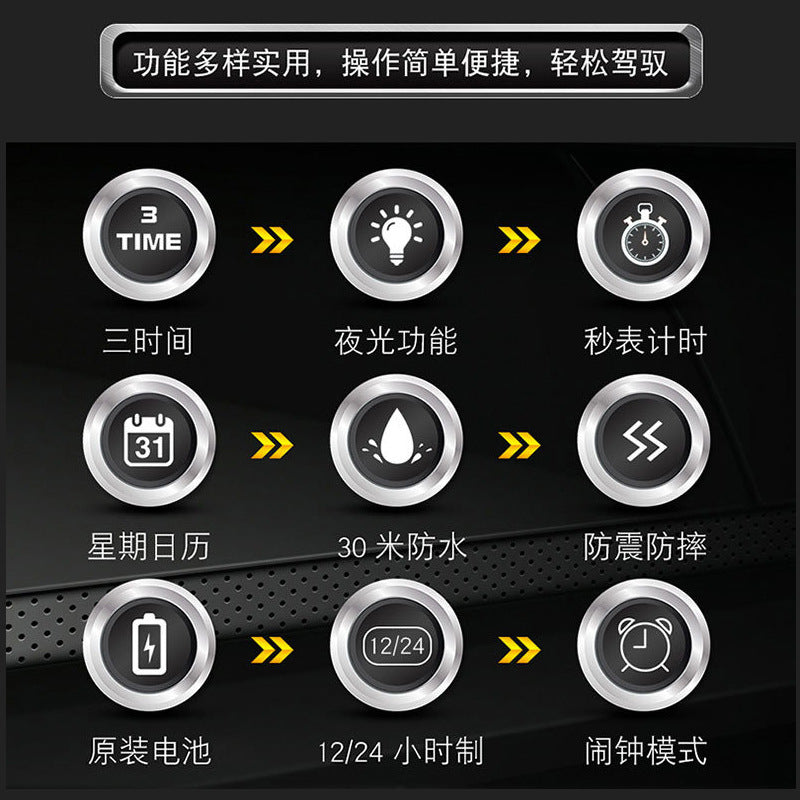 Multifunctional Sports Watch Men's Large Dial Digital Dual Display Electronic Watch Waterproof Belt Men's Watch Cross-border Foreign Trade Watch