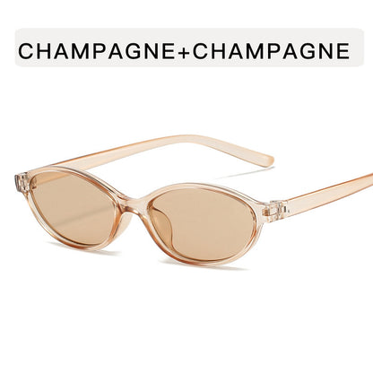 European and American Retro Oval Small Frame Sunglasses Women's Outdoor Fashion Wear Sunglasses Men's Personalized Hip-Hop Spice Glasses