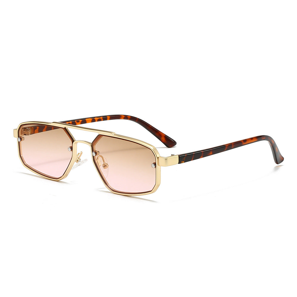 Metal Sunglasses New Trendy Cat-Eye Sunglasses for Men and Women Double Bridge Glasses in Stock Wholesale Polarized Sunglasses