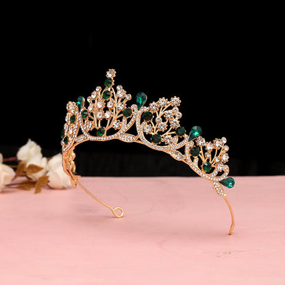 Super Fairy New Princess Sweet Bridal Crown Red Tiara Crystal Toast Clothing Hair Accessories 18Th Birthday Gift