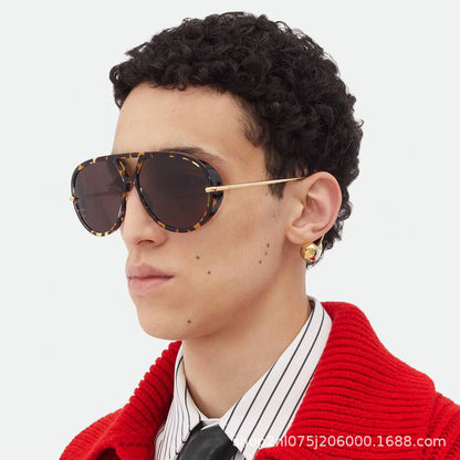 European and American Retro Large Frame Classic Double Beam Sunglasses New Personalized Outdoor Anti-ultraviolet Tide Men's and Women's Cross-border Sunglasses