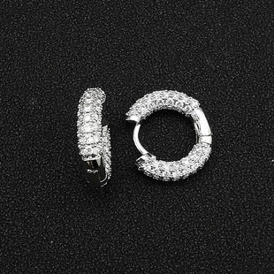 Earrings 18k European and American Women's Temperament Day South Korea Rose Zircon Simple Joker European and American Sweet Jewelry 6153