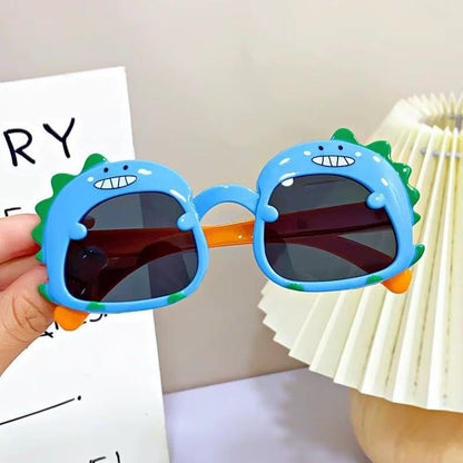 Children's Glasses Baby Sunglasses New Cute Little Dinosaur Cartoon Sunglasses Sun Visors Trendy Boys and Girls Sunglasses