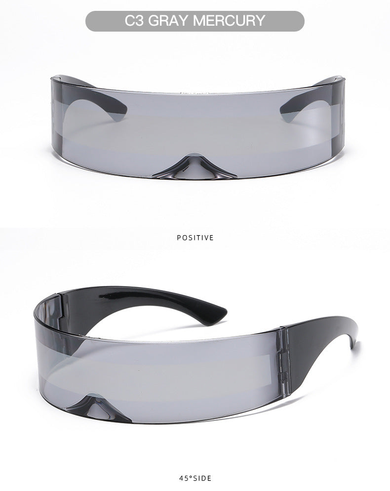 New Futuristic One-Piece Sunglasses, Internet Celebrity Bounce and Stylish European and American Sunglasses, Douyin Live Broadcast