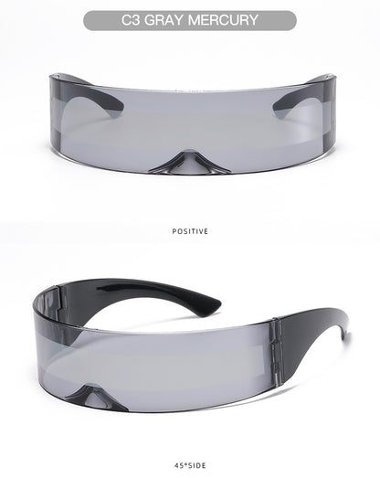 New Futuristic One-Piece Sunglasses, Internet Celebrity Bounce and Stylish European and American Sunglasses, Douyin Live Broadcast