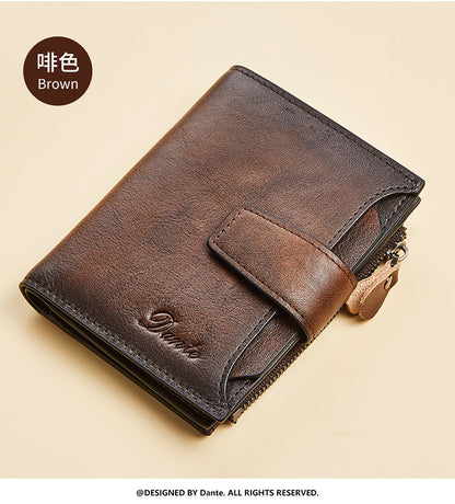 New men's wallet driver's license integrated first layer cowhide anti-theft credit card degaussing leather wallet cross-border explosions