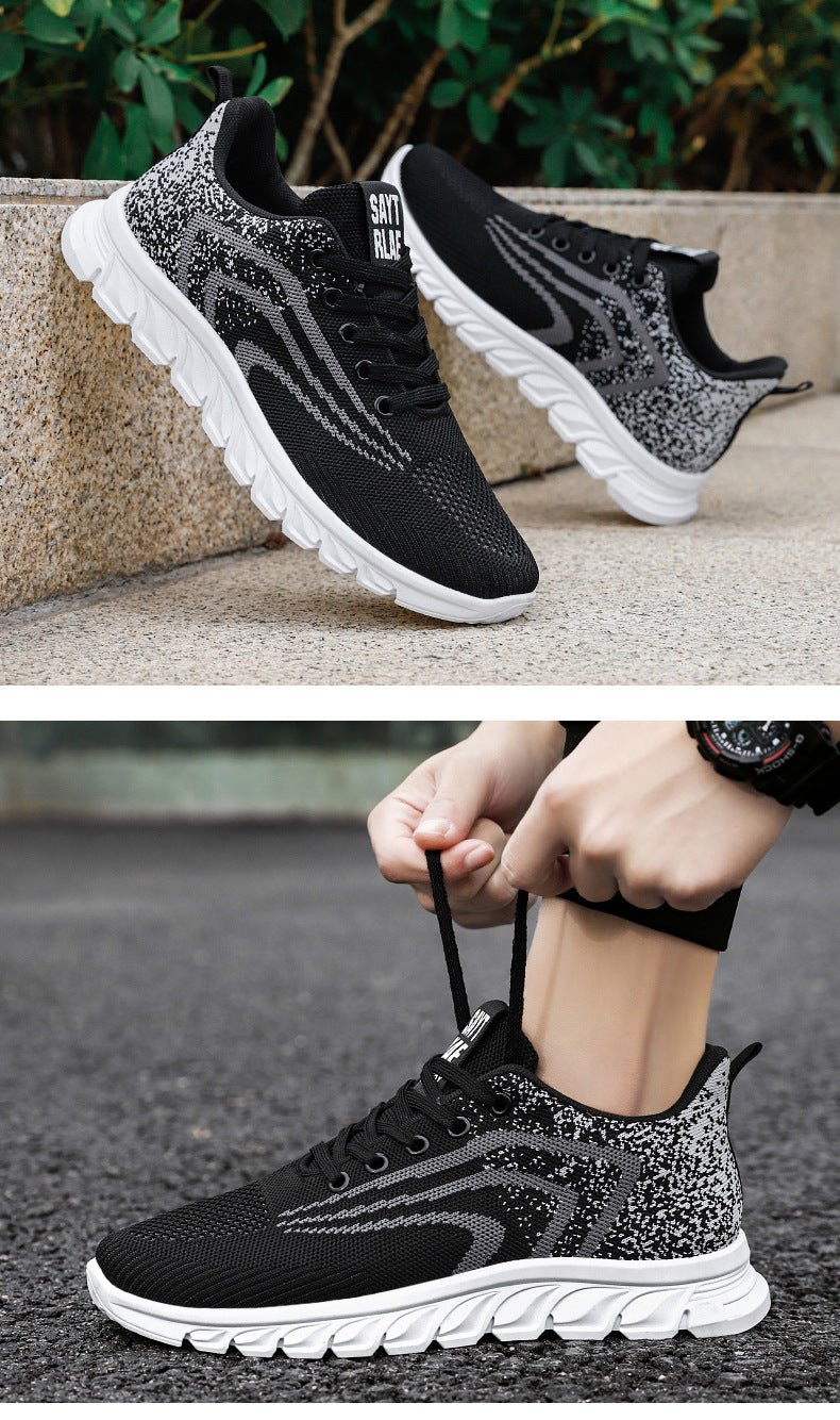 Sports Shoes for Men, New Summer Running Shoes, Breathable Korean Style Trendy Casual Shoes, Popular Lace-Up Shoes for Students, Men