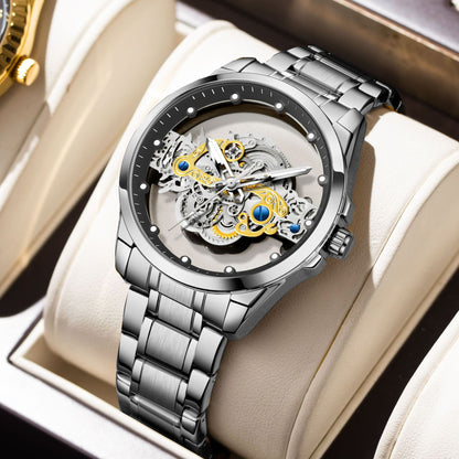 Cross-Border Dropshipping New Double-Sided Hollow Fully Automatic Movement Non-Mechanical Watch Tourbillon Watch Men's Waterproof